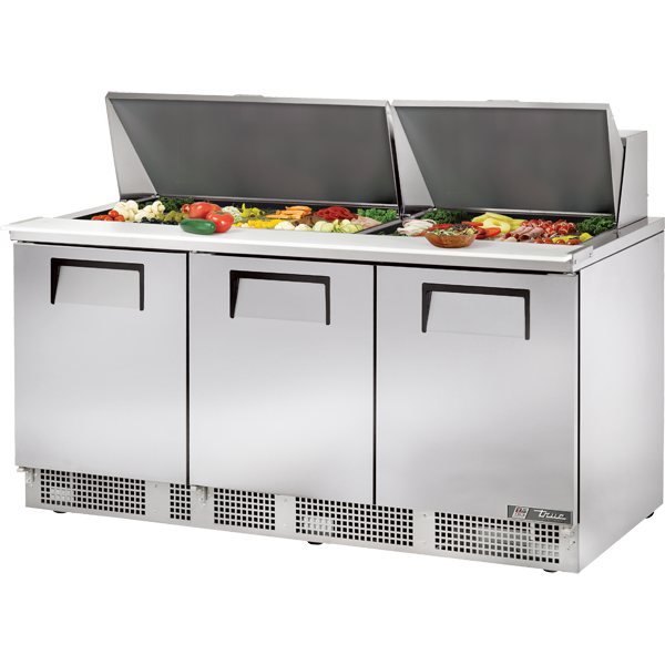 True TFP-72-30M | 72" Wide 3 Door Sandwich/Pizza Prep Table
