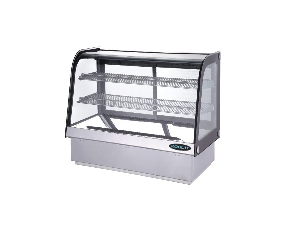 Kool-It KCD-36 | 35" Wide Stainless Steel Curved Glass Display Case