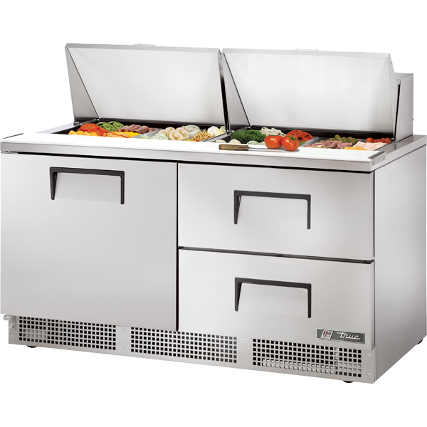 True TFP-64-24M-D-2 | 64.13" Wide 2 Drawer Sandwich/Pizza Prep Table