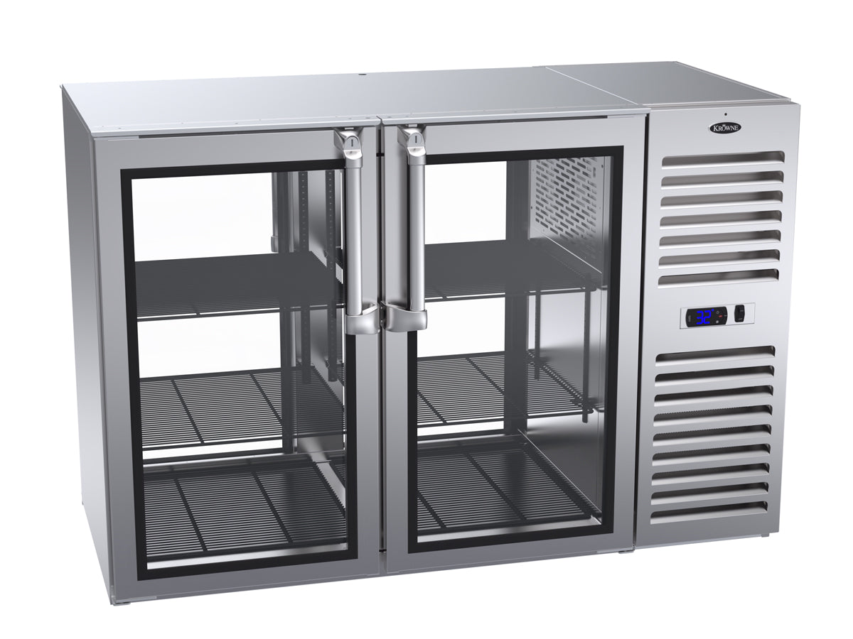 Krowne | 52" Wide 4 Glass Door Self Contained Stainless Steel Pass-Thru Back Bar