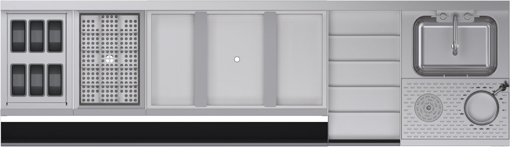 Krowne Royal Series | 84" Wide Zero-Step Cocktail Workstation