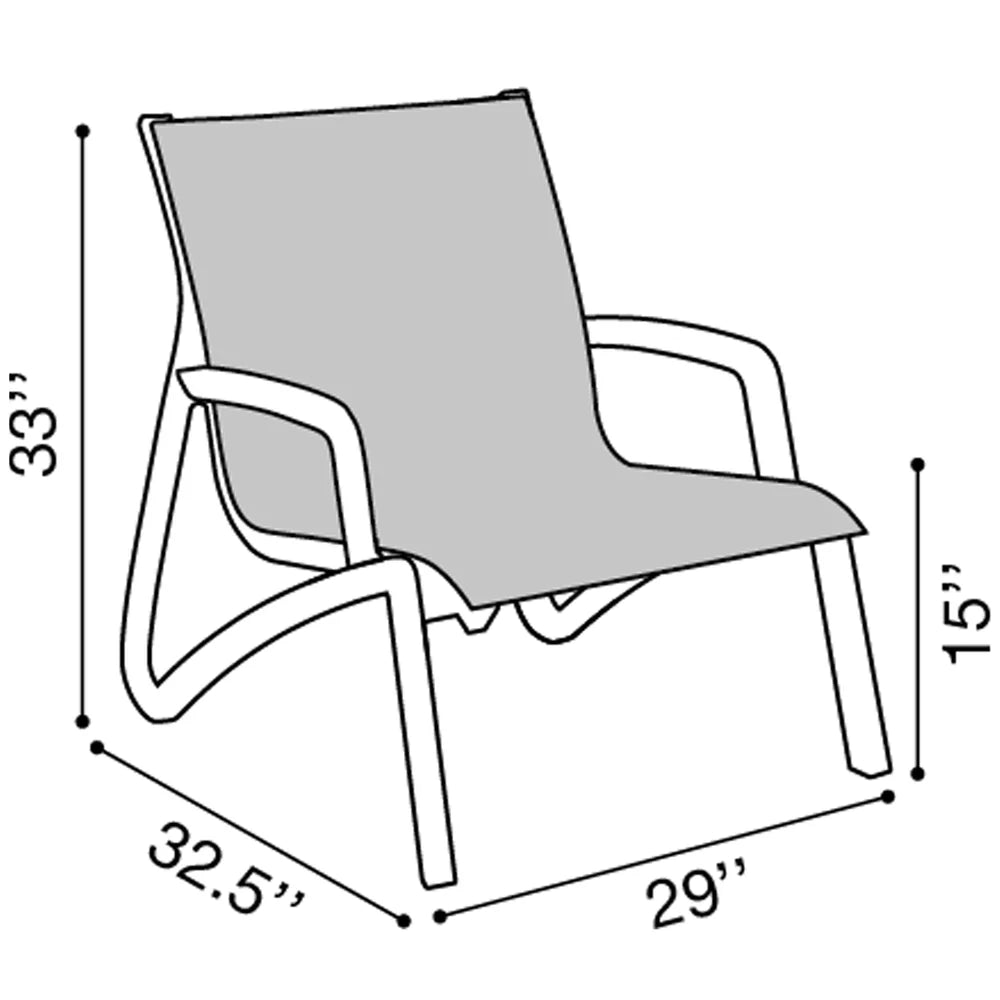 Grosfillex Sunset Armless Lounge Chair