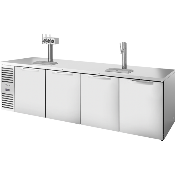 True TDR108-RISZ1-L-S-SSSS-1 | 108" Wide 4 Tap Stainless Steel Direct Draw