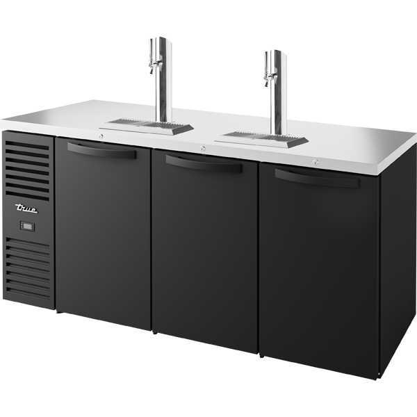 True TDR72-RISZ1-L-B-SSS-1 | 72" Wide 2 Tap Black Direct Draw