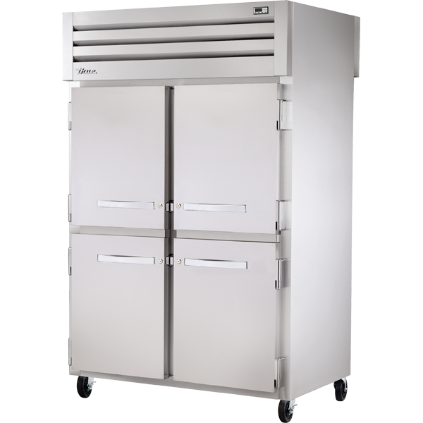 True STR2RPT-4HS-2S-HC | 53" Wide 6 Solid Door Top Mount Pass-Thru Refrigerator