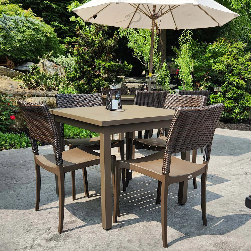 Grosfillex Sigma 34" Square Aluminum Dining Height Table