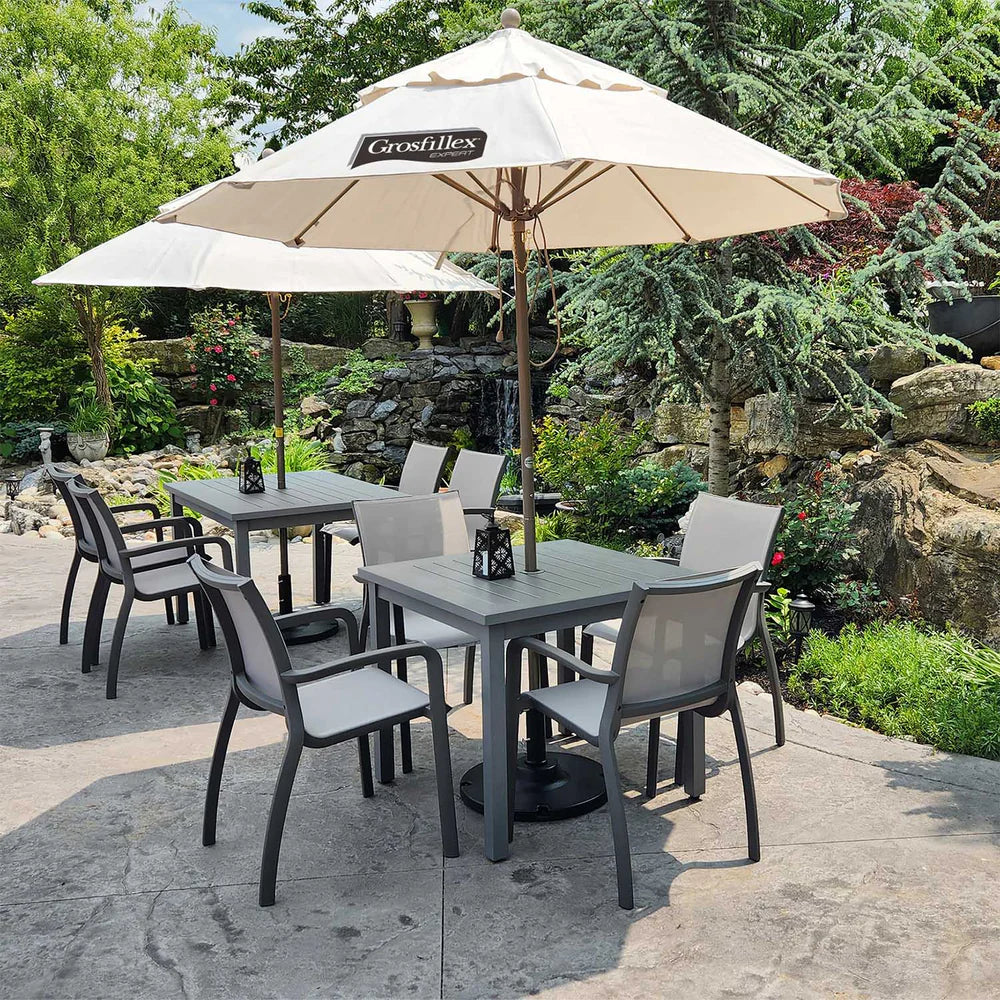 Grosfillex Sigma 34" Square Aluminum Dining Height Table