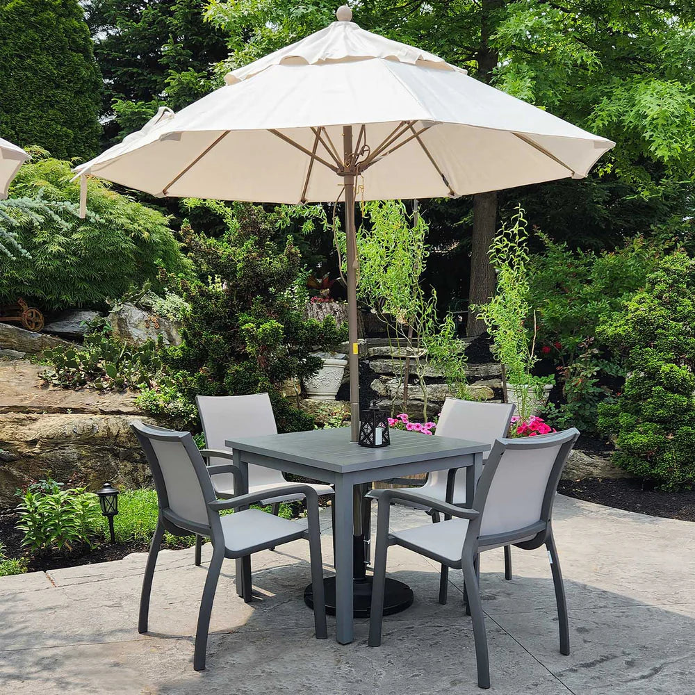 Grosfillex Sigma 34" Square Aluminum Dining Height Table