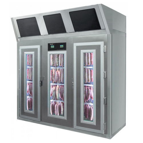 Omcan 45485 | 100" Wide Stagionello Meat Curing Cabinet w/ ClimaTouch & Fumotic