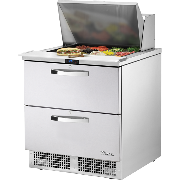 True | 32.13" Wide 2 Drawer Sandwich/Pizza Prep Table