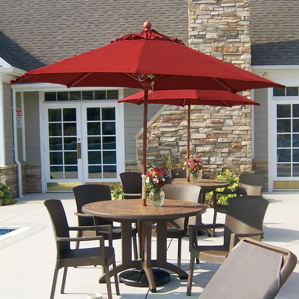 Grosfillex 7ft Wooden Market Umbrella