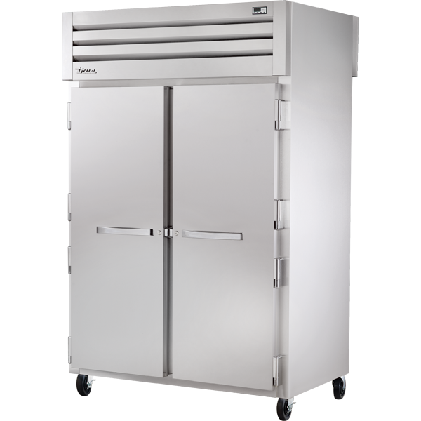 True STR2HPT-2S-2S | 53" Wide 4 Solid Door Top Mount Pass-Thru Freezer
