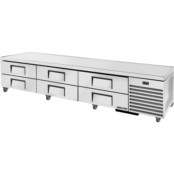 True TRCB-110-HC | 110" Wide 6 Drawer Chef Base Refrigerator