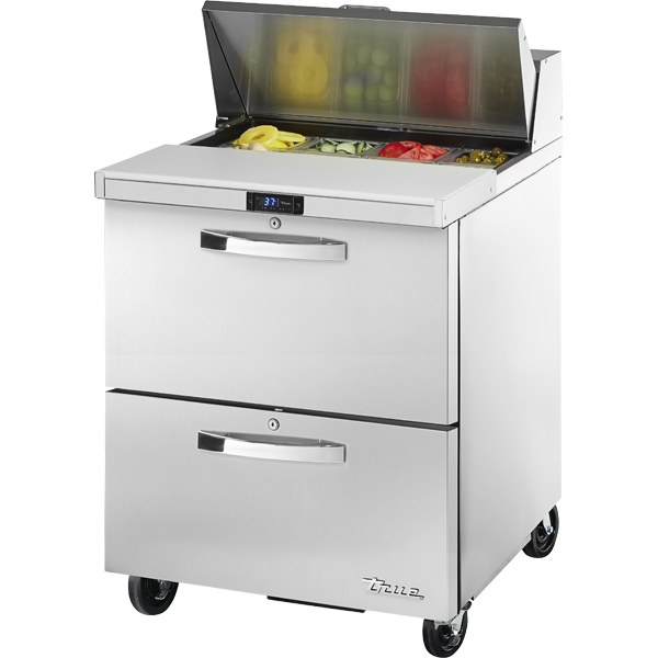 True | 28" Wide 2 Drawer Sandwich Prep Table