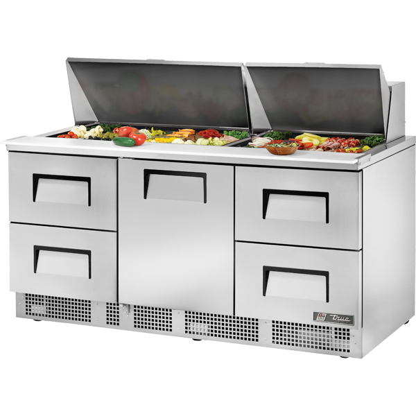 True TFP-72-30M-D-4 | 72" Wide 4 Drawer Sandwich/Pizza Prep Table