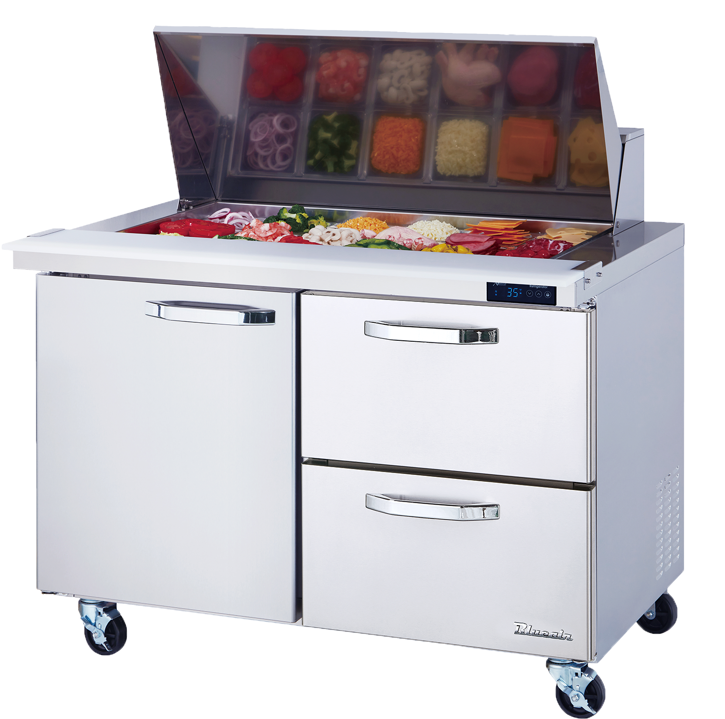Blue Air | 48" Wide 2 Drawer Mega Top Sandwich Prep Table