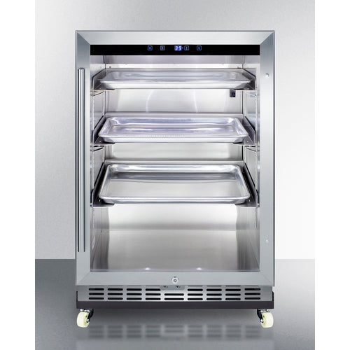 SUMMIT SCR611GLOSRI | 24" Wide Commercial Outdoor Mini Reach-In Beverage Center w/ Dolly