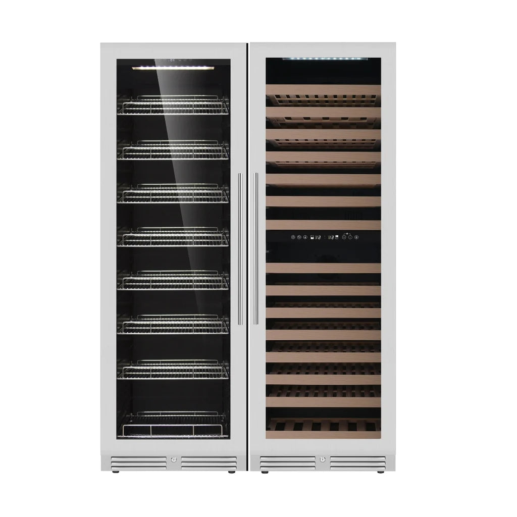 KingsBottle | 47" Wide Low E-Glass Triple Zone 630 Can/159 Bottle Beverage & Wine Fridge
