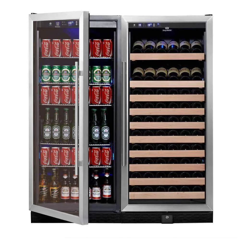 KingsBottle | 47" Wide Dual Zone 484 Can/100 Bottle Beverage & Wine Fridge