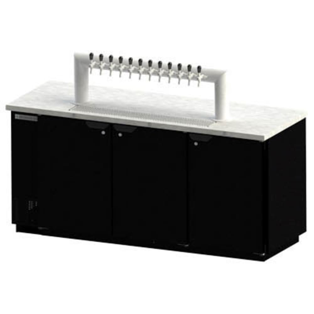 Beverage Air DD78HC-1-B-12T | 79" Wide 12 Tap Black Direct Draw