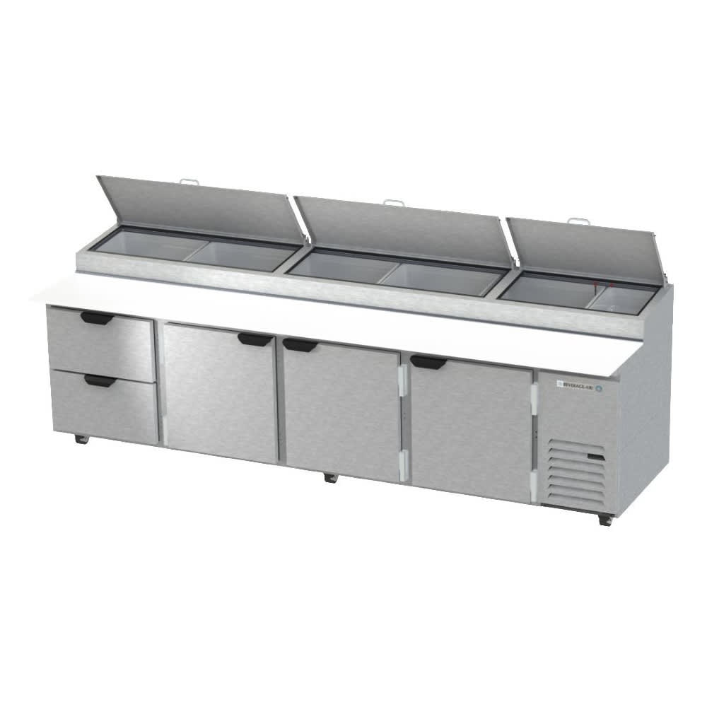 Beverage Air DPD119HC-2 | 119" Wide 2 Drawer Pizza Prep Table