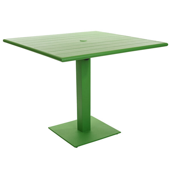 BFM Seating 36"x36" Beachcomber-Margate Outdoor / Indoor Dining Height Table w/ Umbrella Hole