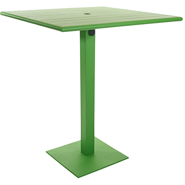 BFM Seating 36"x36" Beachcomber-Margate Outdoor / Indoor Bar Height Table w/ Umbrella Hole