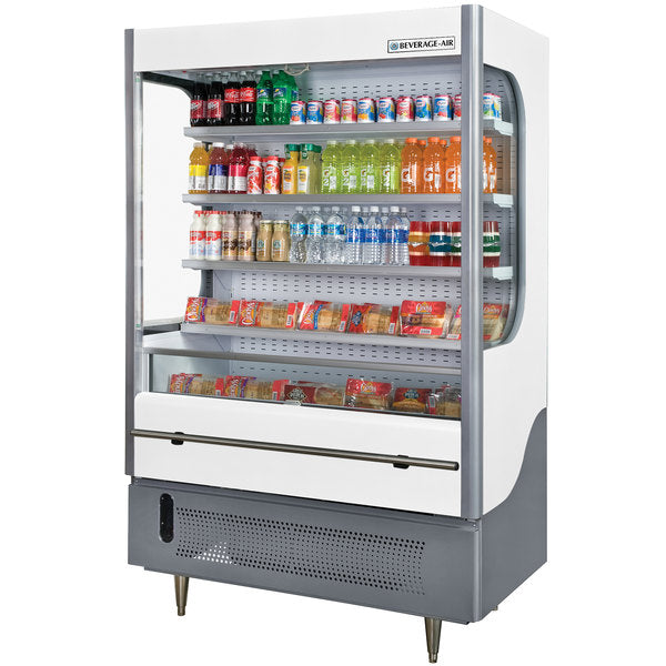 Beverage Air VMHC-18-1-W | 52" Wide White Open Air Merchandiser Refrigerator VueMax Series