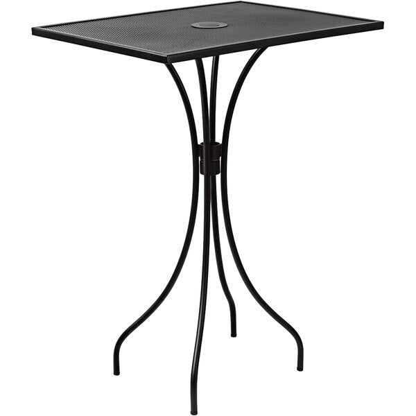 BFM Seating Barnegat 24"x32" Black Outdoor / Indoor Powder-Coated Steel Table