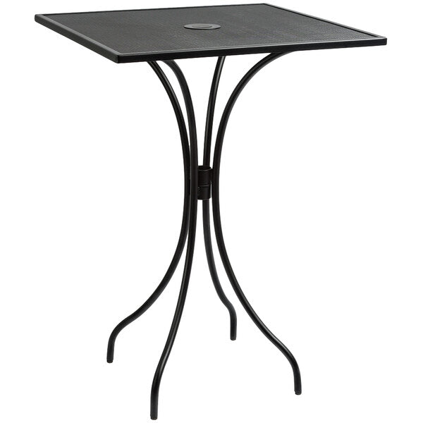 BFM Seating Barnegat 30"x30" Square Black Steel Outdoor / Indoor Table