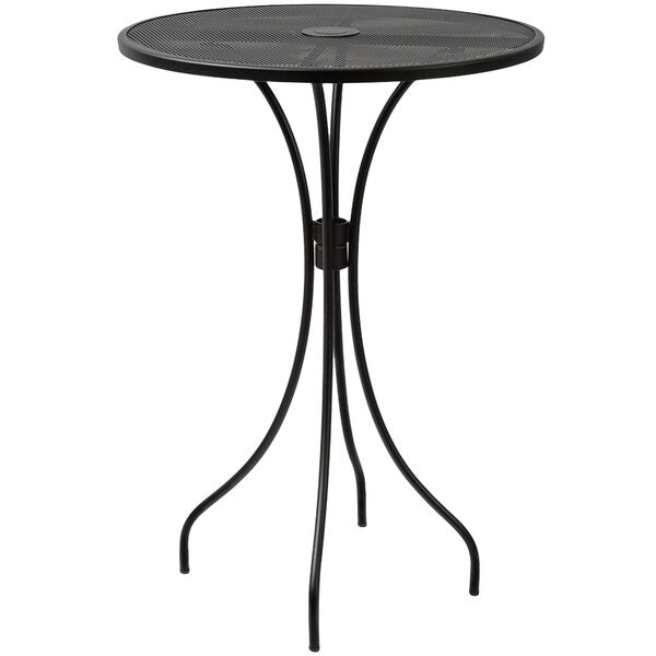 BFM Seating Barnegat Round Black Steel Outdoor / Indoor Table