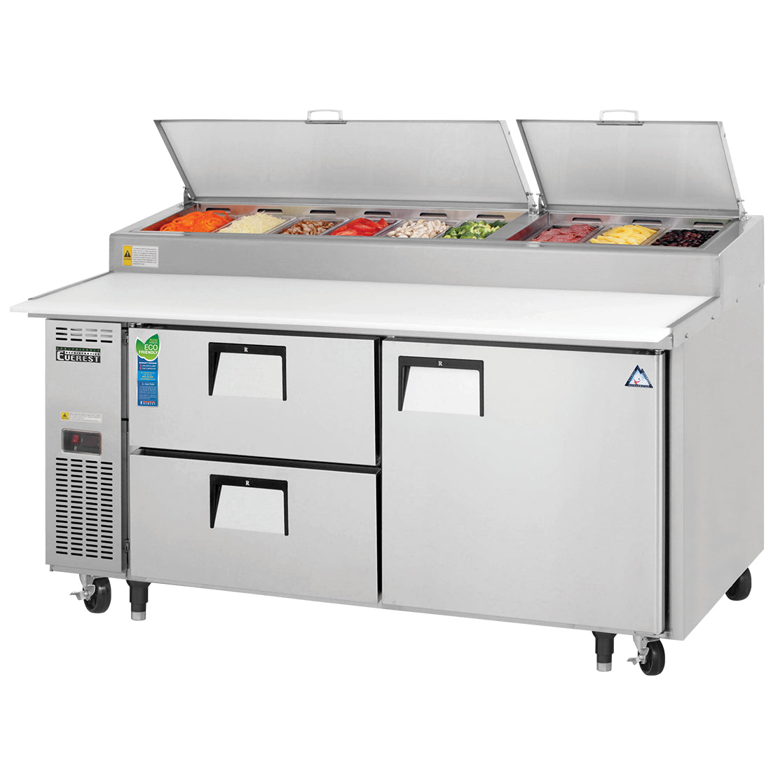 Everest EPPR2-D2 | 71" Wide 2 Drawer Pizza Prep Table