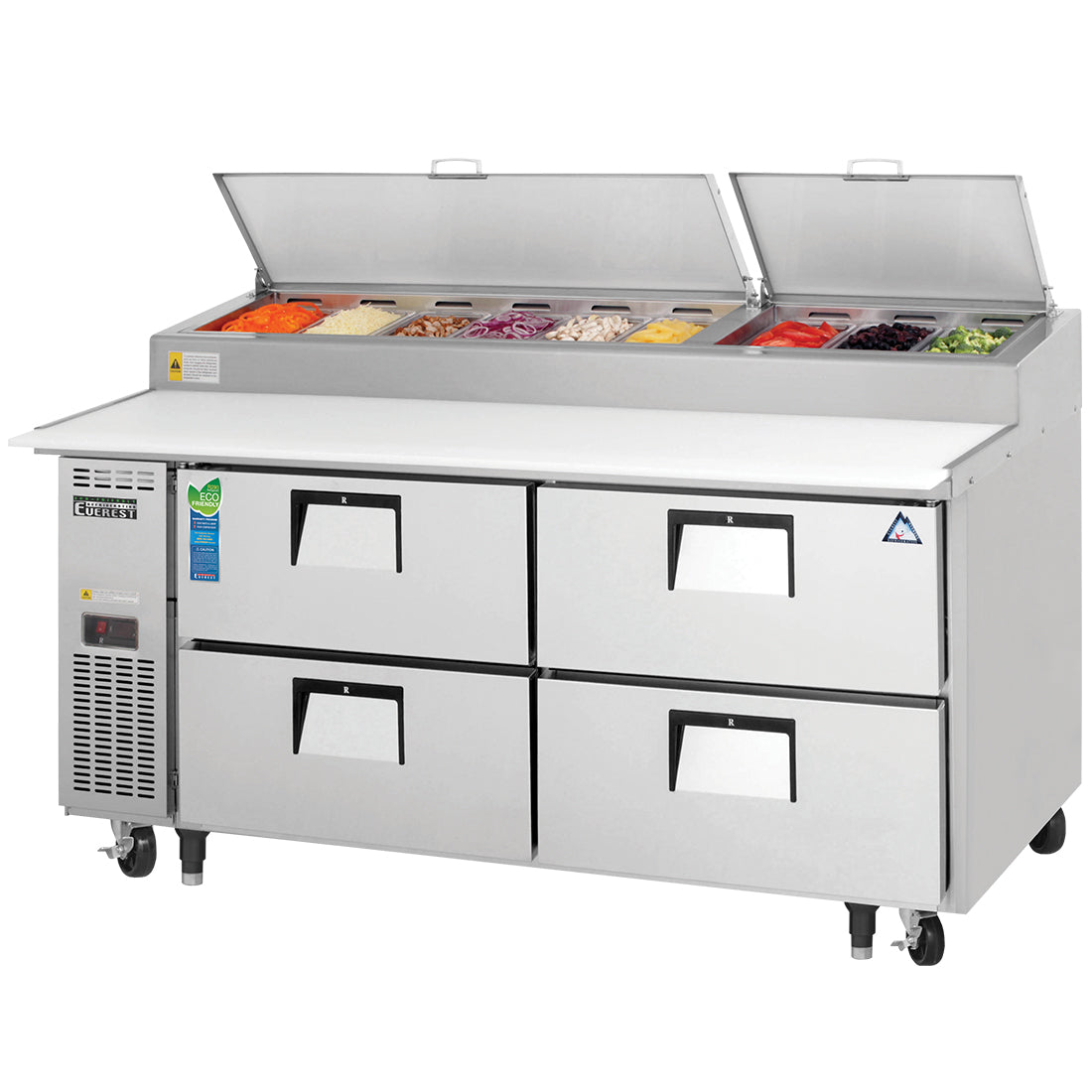 Everest EPPR2-D4 | 71" Wide 4 Drawer Pizza Prep Table