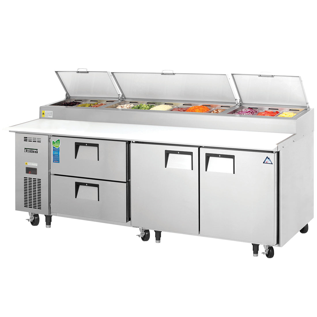 Everest EPPR3-D2 | 93" Wide 2 Drawer Pizza Prep Table