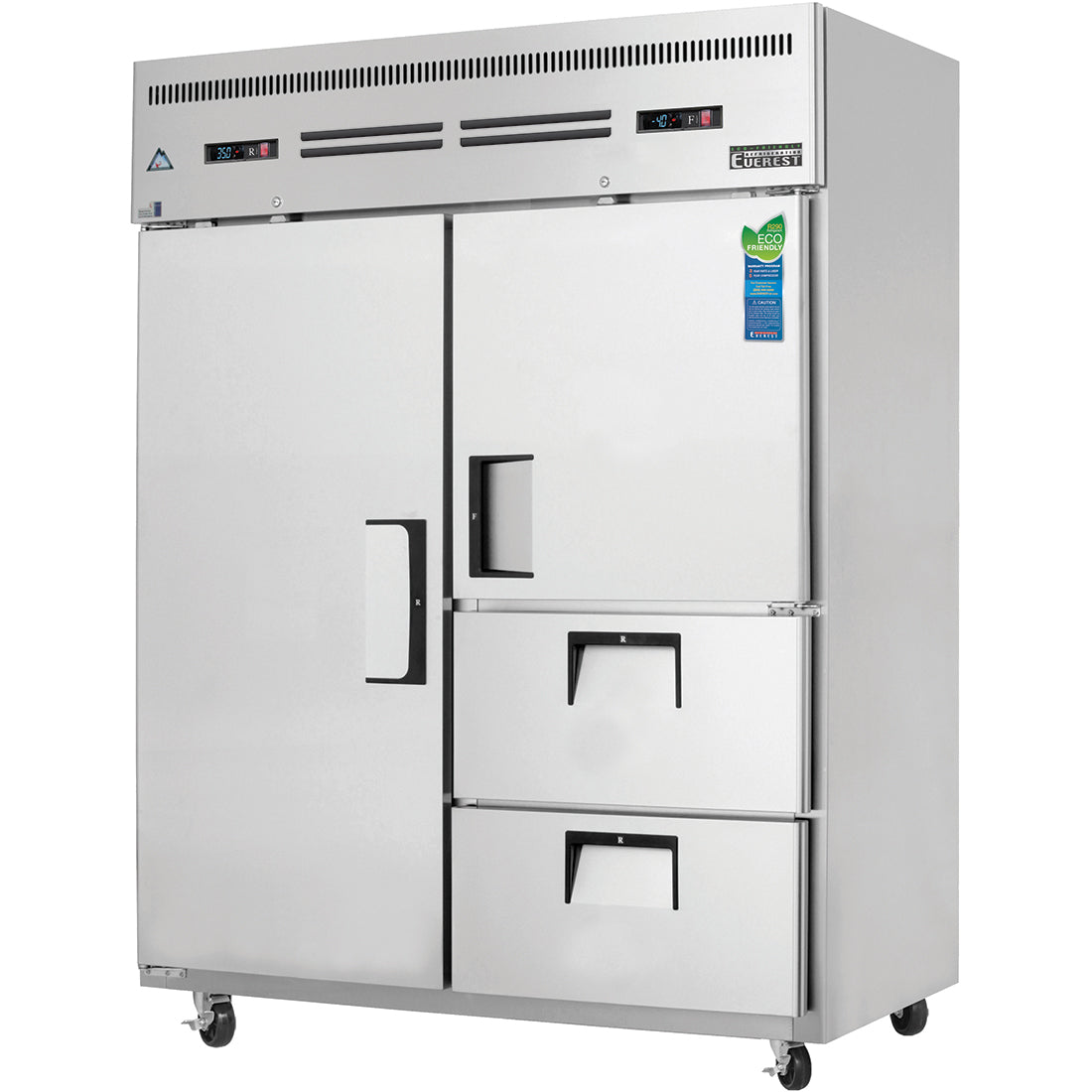 Everest ESWQ2D2 | 59" Wide 2 Drawer/2 Door Reach-In Dual Temp Refrigerator/Freezer Combo