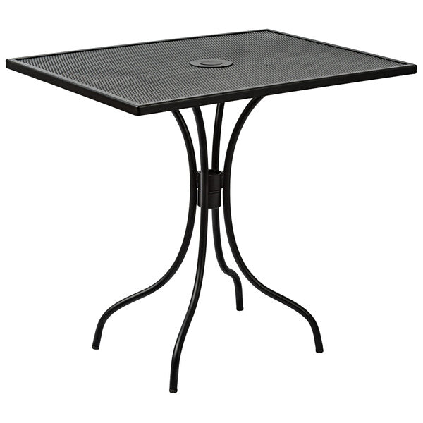 BFM Seating Barnegat 24"x32" Black Outdoor / Indoor Powder-Coated Steel Table