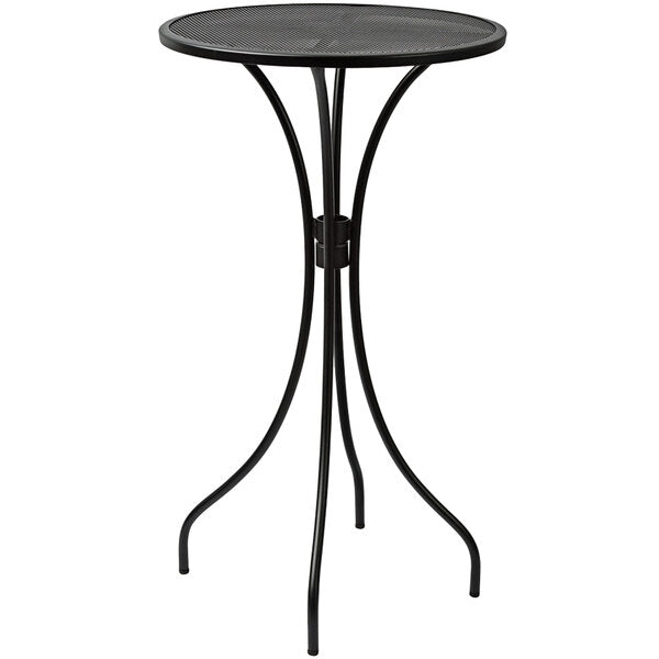 BFM Seating Barnegat 24" Round Black Steel Outdoor / Indoor Table