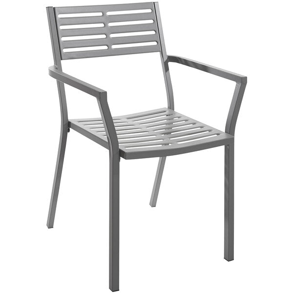 BFM Seating Daytona Powder-Coated Steel Stackable Arm Chair