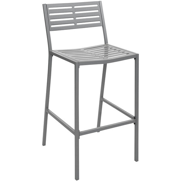 BFM Seating Daytona Powder-Coated Steel Stackable Side Barstool