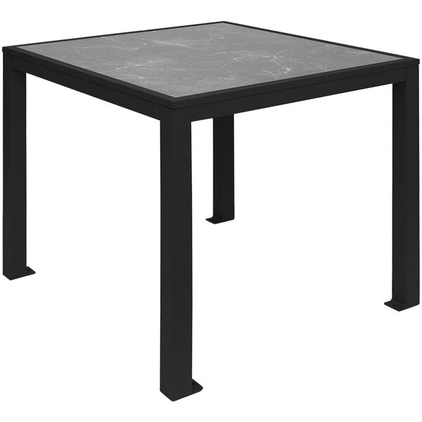 BFM Seating Surf Inlay Square Aluminum Bolt-Down Table