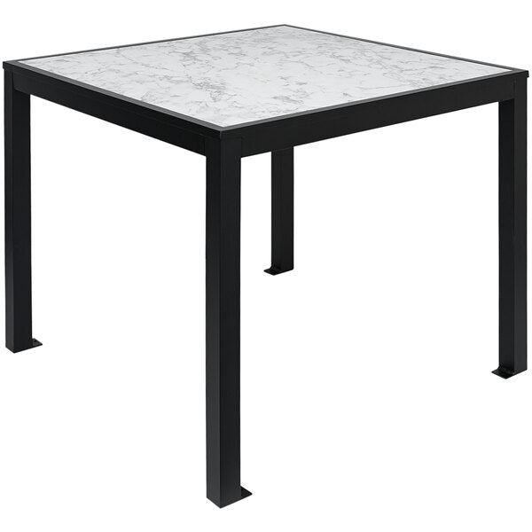 BFM Seating Surf Inlay Square Aluminum Bolt-Down Table