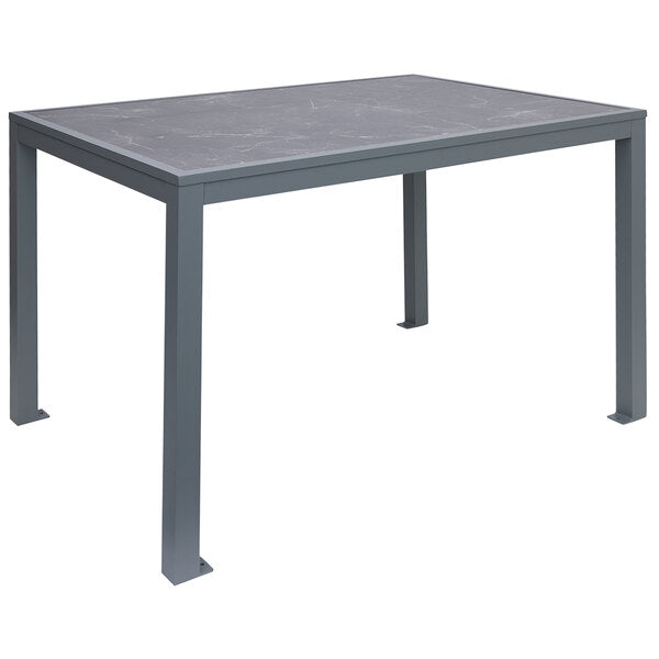 BFM Seating Surf Inlay Square Aluminum Bolt-Down Table