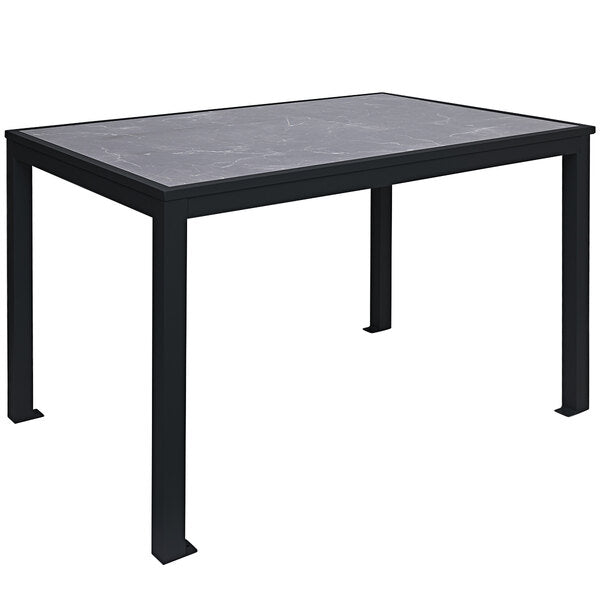 BFM Seating Surf Inlay Square Aluminum Bolt-Down Table