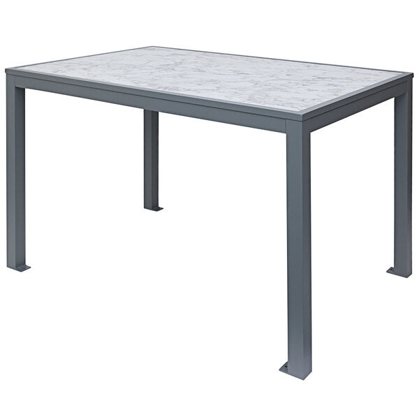 BFM Seating Surf Inlay Square Aluminum Bolt-Down Table