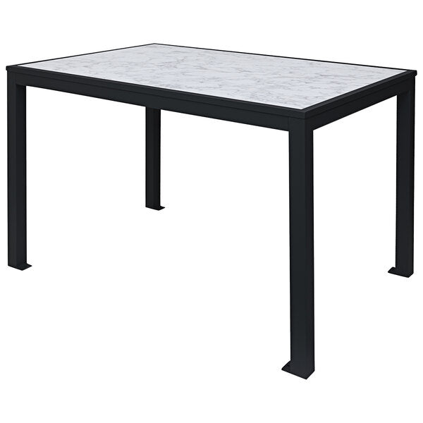 BFM Seating Surf Inlay Square Aluminum Bolt-Down Table