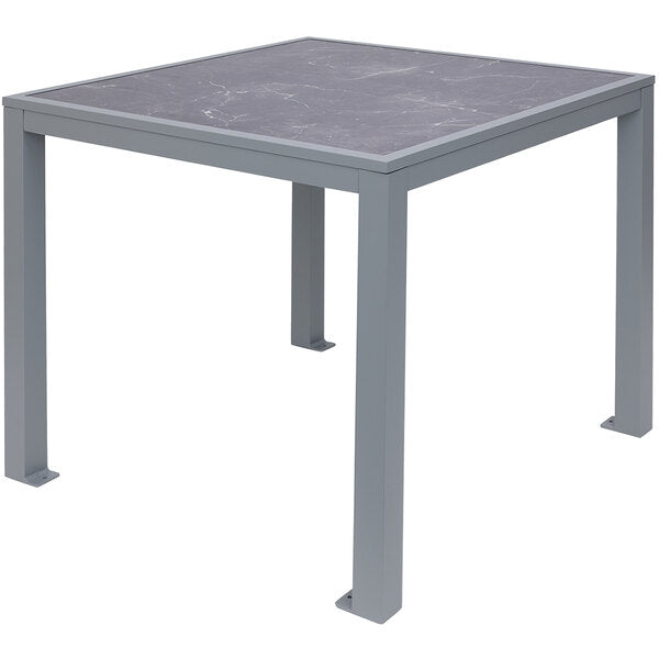 BFM Seating Surf Inlay Square Aluminum Bolt-Down Table