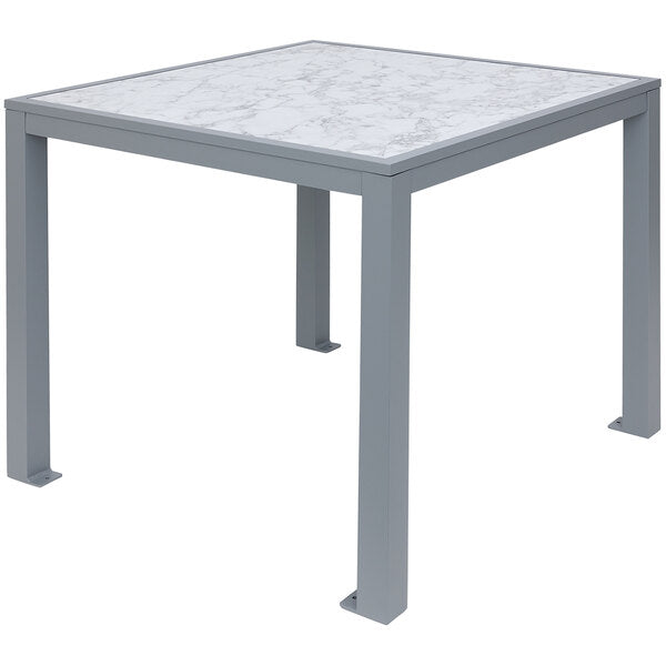 BFM Seating Surf Inlay Square Aluminum Bolt-Down Table