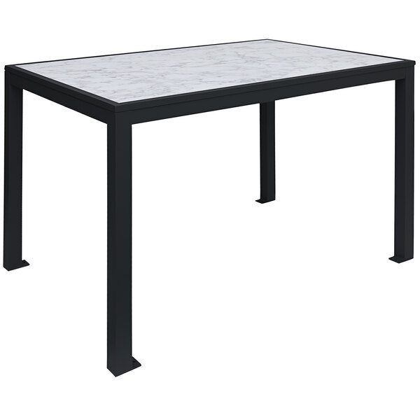 BFM Seating Surf Inlay Square Aluminum Bolt-Down Table