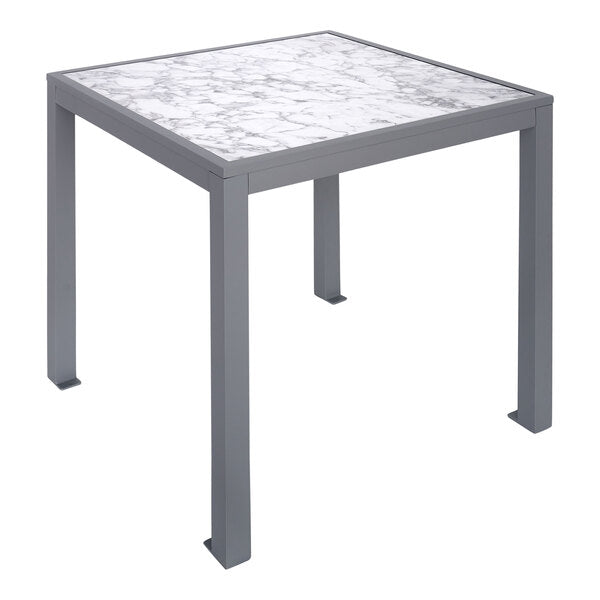 BFM Seating Surf Inlay Square Aluminum Bolt-Down Table