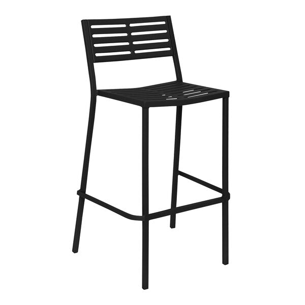 BFM Seating Daytona Powder-Coated Steel Stackable Side Barstool